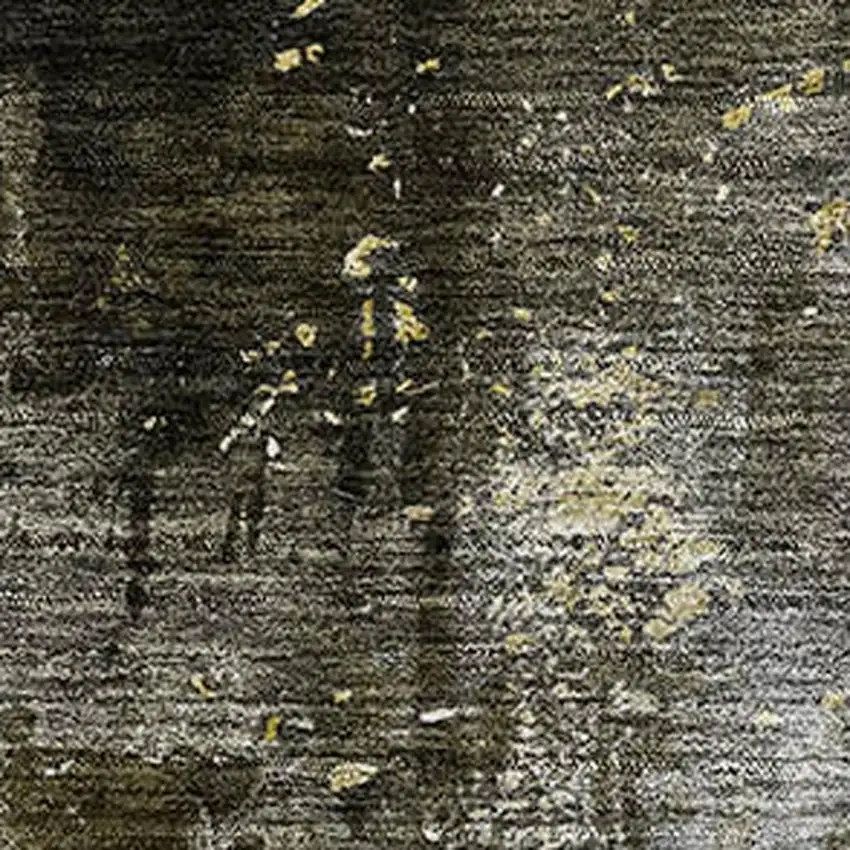 Brown Gold And Silver Abstract Washable Area Rug With UV Protection Photo 2