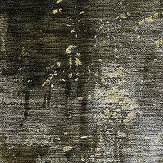 Brown Gold And Silver Abstract Washable Area Rug With UV Protection Photo 2