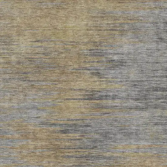 Brown Gold And Taupe Abstract Washable Area Rug With UV Protection Photo 3