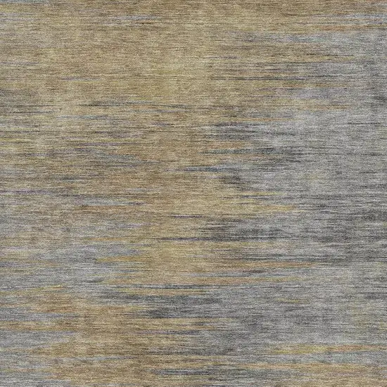 Brown Gold And Taupe Abstract Washable Area Rug With UV Protection Photo 3