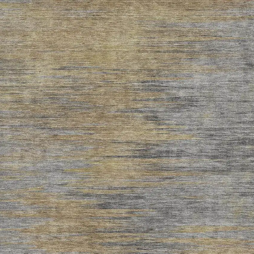 Brown Gold And Taupe Abstract Washable Area Rug With UV Protection Photo 3