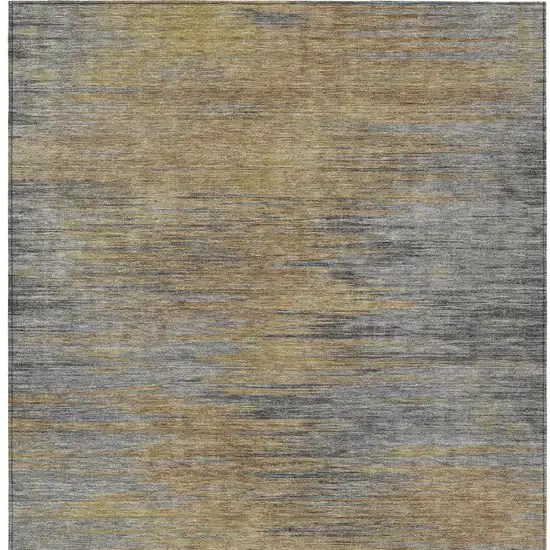 Brown Gold And Taupe Abstract Washable Indoor Outdoor Area Rug Photo 6