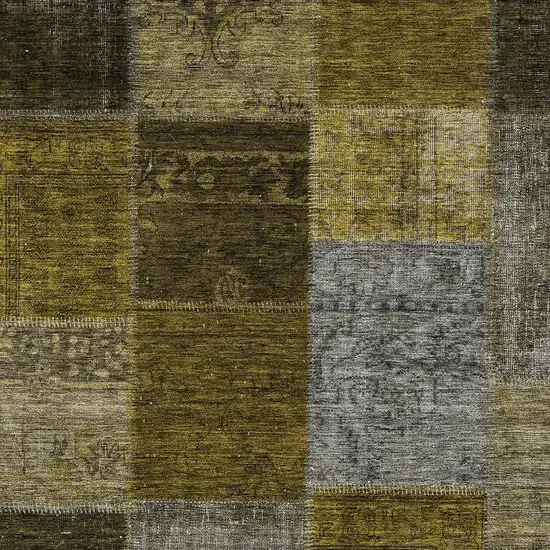 Brown Gold And Taupe Patchwork Washable Indoor Outdoor Area Rug Photo 5