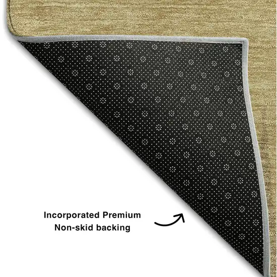 Brown Gold And Taupe Striped Washable Area Rug With UV Protection Photo 7