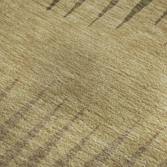 Brown Gold And Taupe Striped Washable Area Rug With UV Protection Photo 3