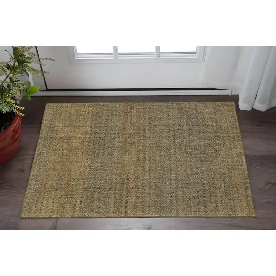 Green Geometric Power Loom Area Rug Photo 1