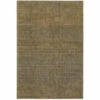 Photo of Brown Gold Rust Blue And Green Geometric Power Loom Stain Resistant Area Rug