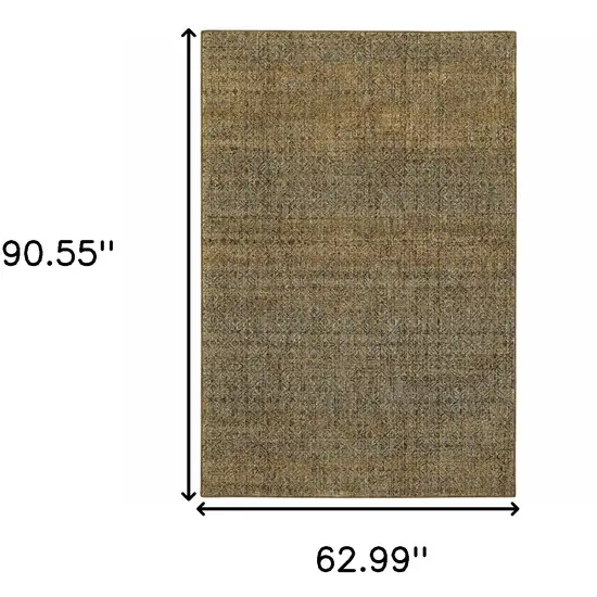 Brown Gold Rust Blue And Green Geometric Power Loom Stain Resistant Area Rug Photo 6