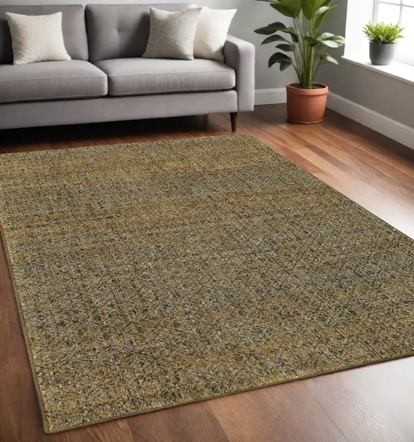 Green Geometric Power Loom Area Rug Photo 1