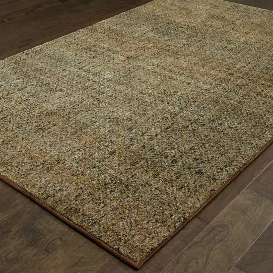 Brown Gold Rust Blue And Green Geometric Power Loom Stain Resistant Area Rug Photo 4
