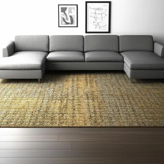 Green Geometric Power Loom Area Rug Photo 1