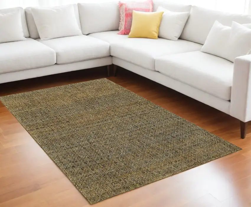 Green Geometric Power Loom Area Rug Photo 1