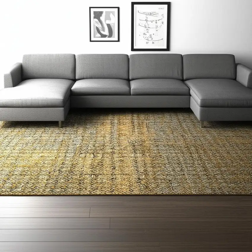 Green Geometric Power Loom Area Rug Photo 1