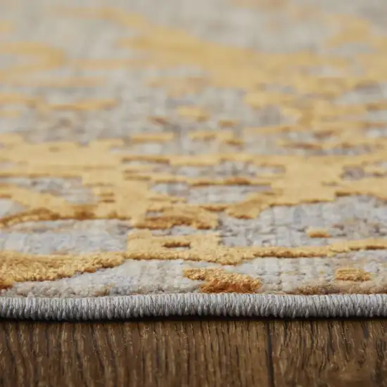 Brown Gold and Gray Abstract Power Loom Area Rug Photo 6