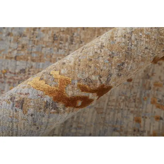 Brown Gold and Gray Abstract Power Loom Area Rug Photo 7
