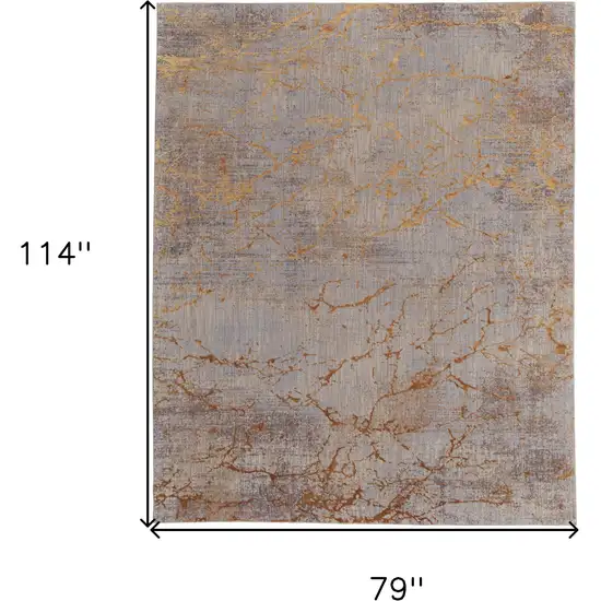 Brown Gold and Gray Abstract Power Loom Area Rug Photo 3