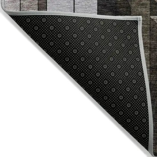 Brown Gray And Blue Geometric Washable Indoor Outdoor Area Rug Photo 3