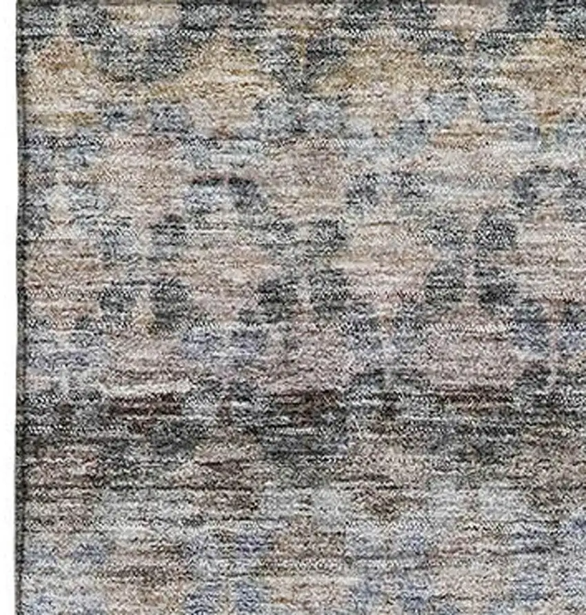 Brown Gray And Blue Striped Washable Area Rug With UV Protection Photo 5