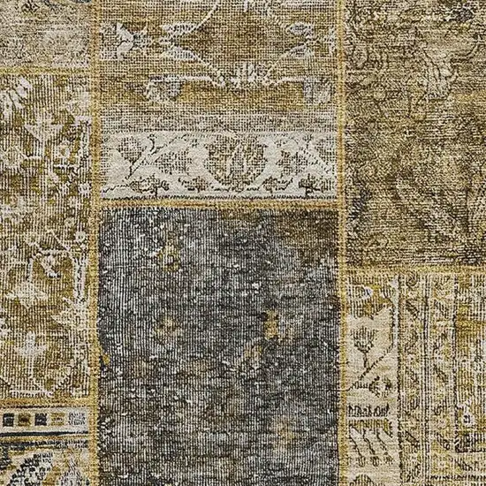 Brown Gray And Charcoal Patchwork Washable Area Rug With UV Protection Photo 5