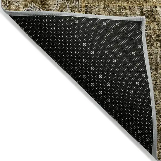 Brown Gray And Charcoal Patchwork Washable Indoor Outdoor Area Rug Photo 4