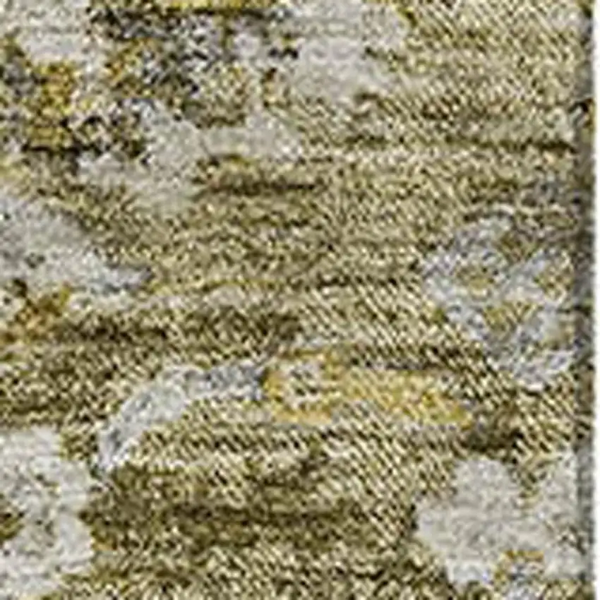 Brown Gray And Gold Floral Washable Area Rug With UV Protection Photo 3