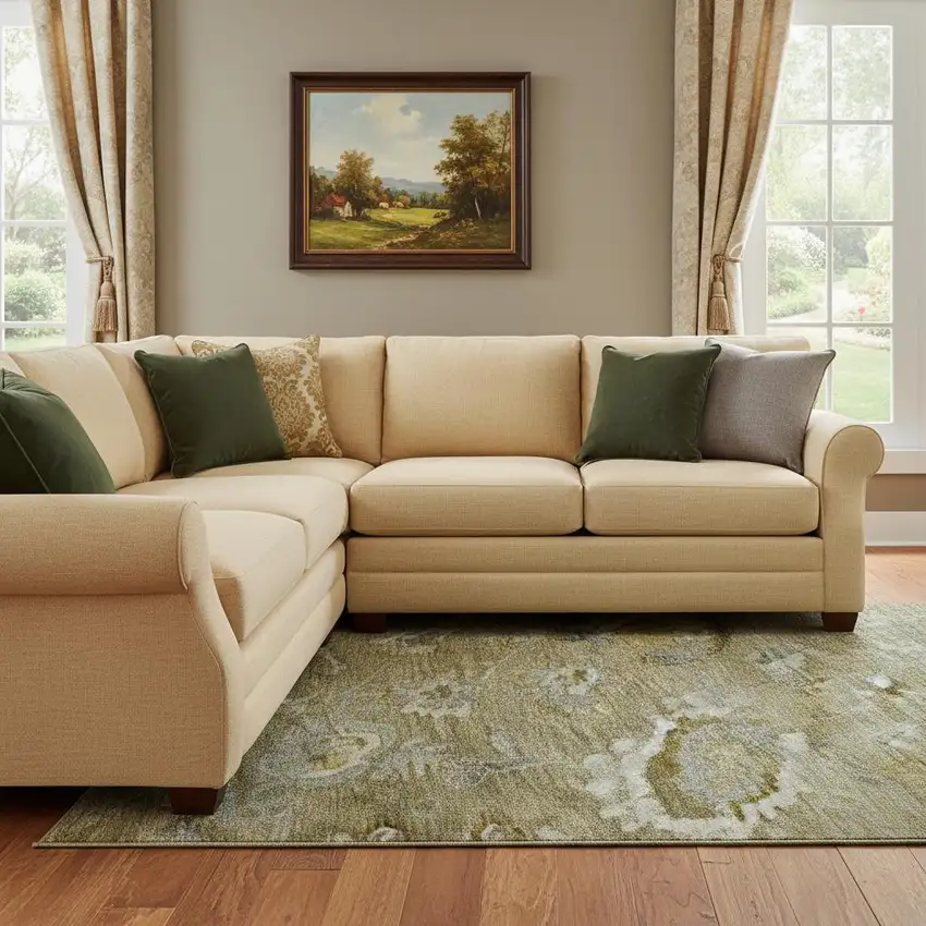 Brown Gray And Gold Floral Washable Area Rug With UV Protection Photo 2