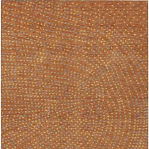 Photo of Brown Gray And Gold Polka Dot Washable Indoor Outdoor Area Rug