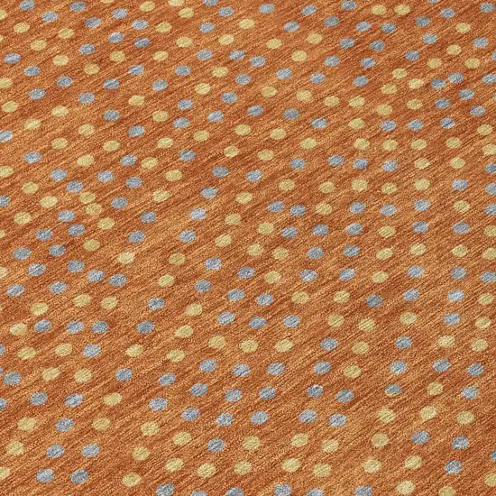 Brown Gray And Gold Polka Dot Washable Indoor Outdoor Area Rug Photo 6