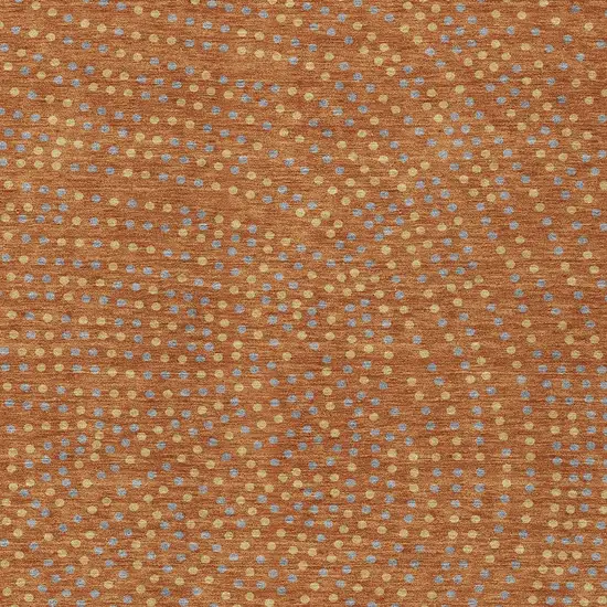 Brown Gray And Gold Polka Dot Washable Indoor Outdoor Area Rug Photo 7