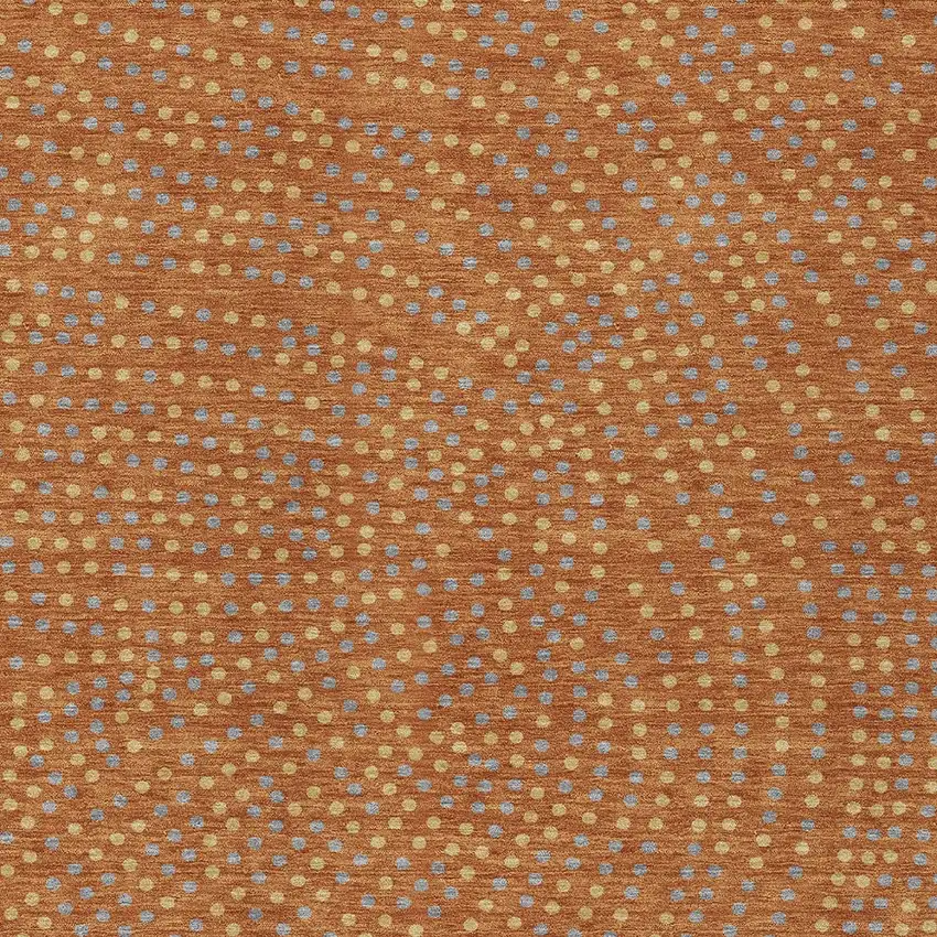 Brown Gray And Gold Polka Dot Washable Indoor Outdoor Area Rug Photo 7