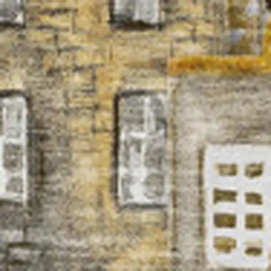 Brown Gray And Ivory Abstract Geometric Washable Area Rug With UV Protection Photo 3