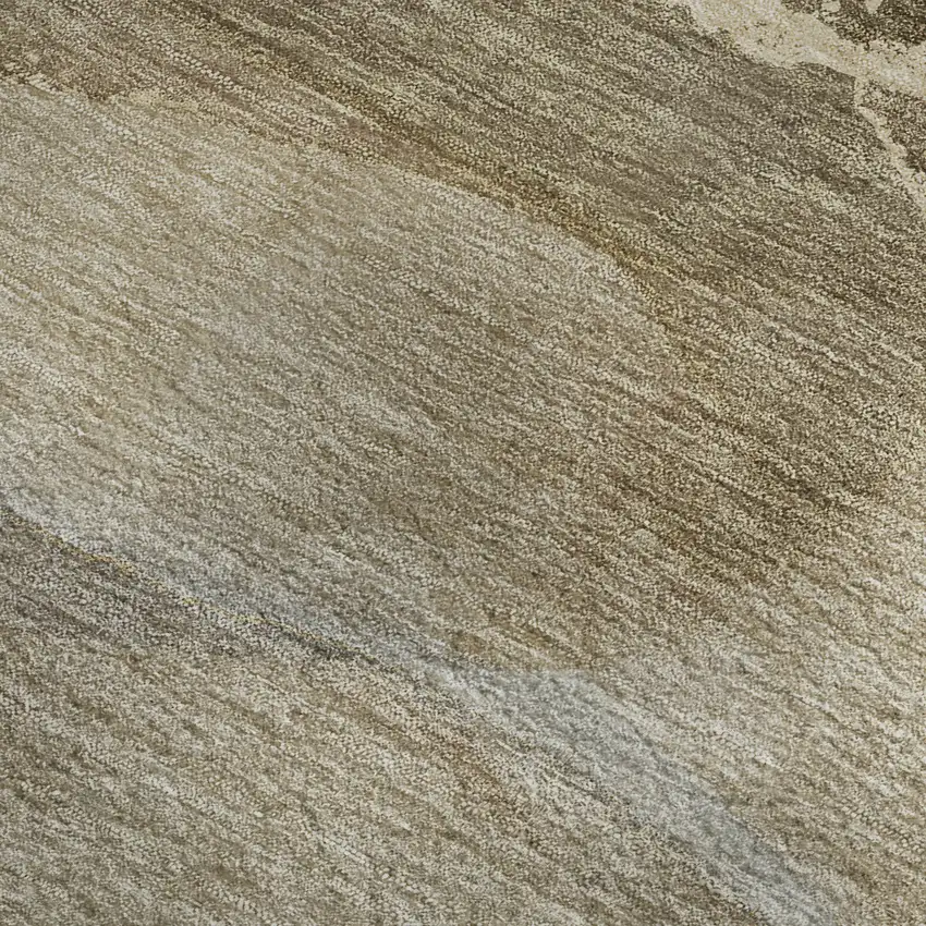 Brown Gray And Ivory Abstract Washable Area Rug With UV Protection Photo 4