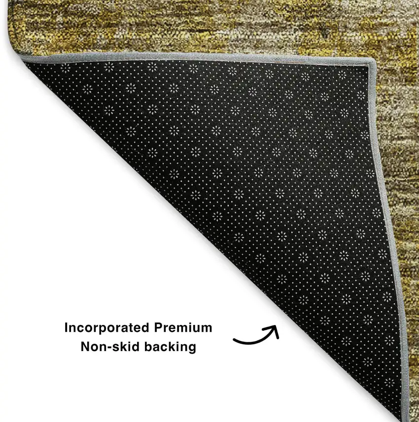 Brown Gray And Ivory Abstract Washable Area Rug With UV Protection Photo 4