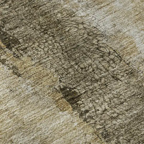 Brown Gray And Ivory Abstract Washable Area Rug With UV Protection Photo 7