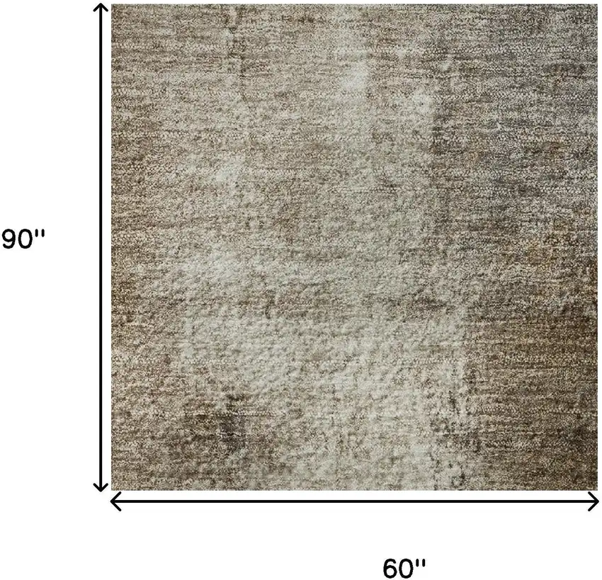 Brown Gray And Ivory Abstract Washable Area Rug With UV Protection Photo 8