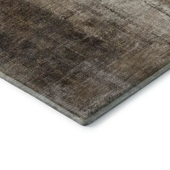 Brown Gray And Ivory Abstract Washable Area Rug With UV Protection Photo 8