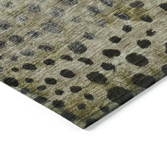 Brown Gray And Ivory Abstract Washable Indoor Outdoor Area Rug Photo 4
