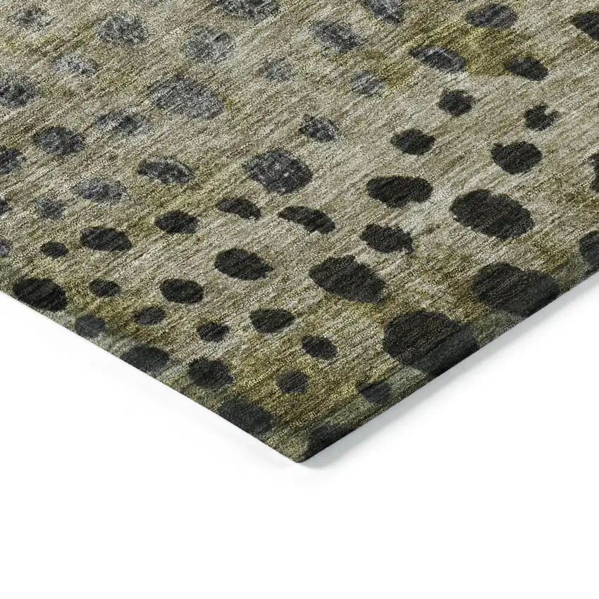 Brown Gray And Ivory Abstract Washable Indoor Outdoor Area Rug Photo 4