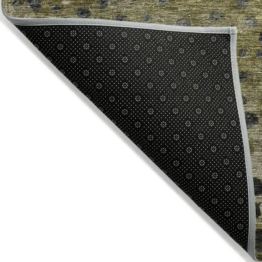 Brown Gray And Ivory Abstract Washable Indoor Outdoor Area Rug Photo 3