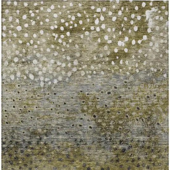 Brown Gray And Ivory Abstract Washable Indoor Outdoor Area Rug Photo 5