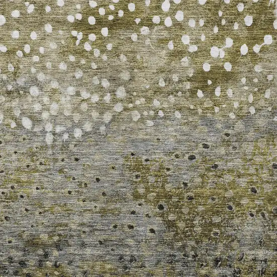 Brown Gray And Ivory Abstract Washable Indoor Outdoor Area Rug Photo 5