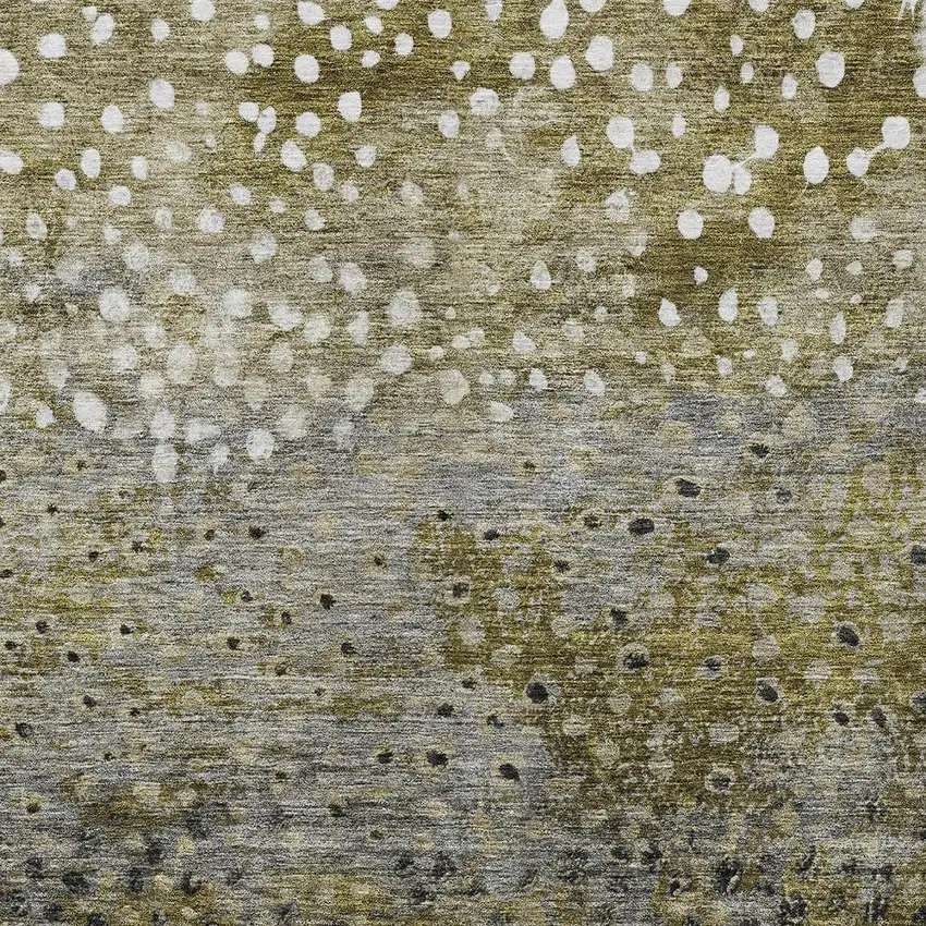 Brown Gray And Ivory Abstract Washable Indoor Outdoor Area Rug Photo 5