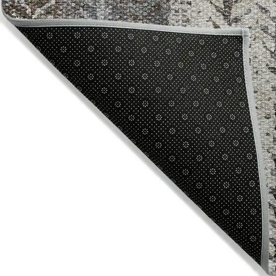 Brown Gray And Ivory Botanical Leaves Washable Indoor Outdoor Area Rug Photo 4