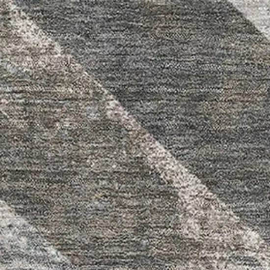 Brown Gray And Ivory Geometric Washable Area Rug With UV Protection Photo 3