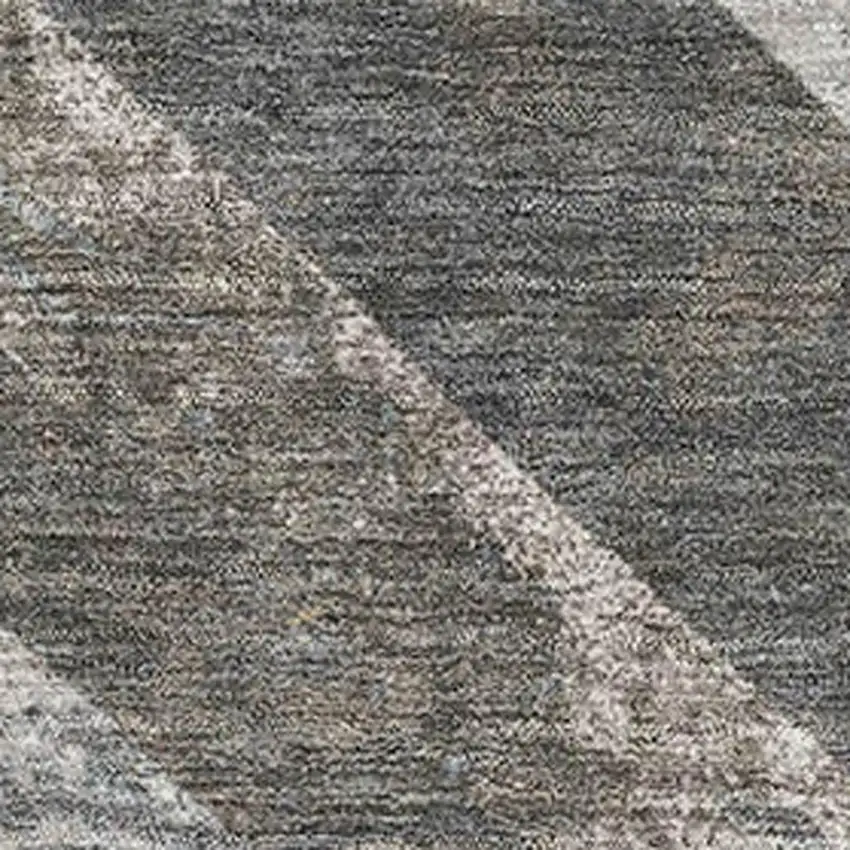 Brown Gray And Ivory Geometric Washable Area Rug With UV Protection Photo 3