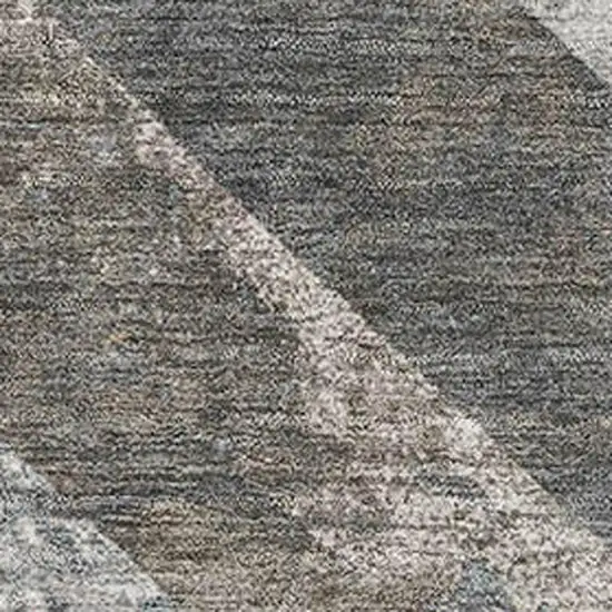 Brown Gray And Ivory Geometric Washable Area Rug With UV Protection Photo 3