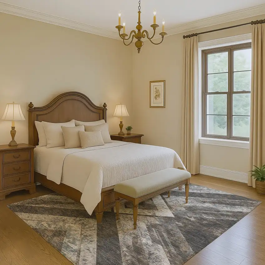 Brown Gray And Ivory Geometric Washable Area Rug With UV Protection Photo 6