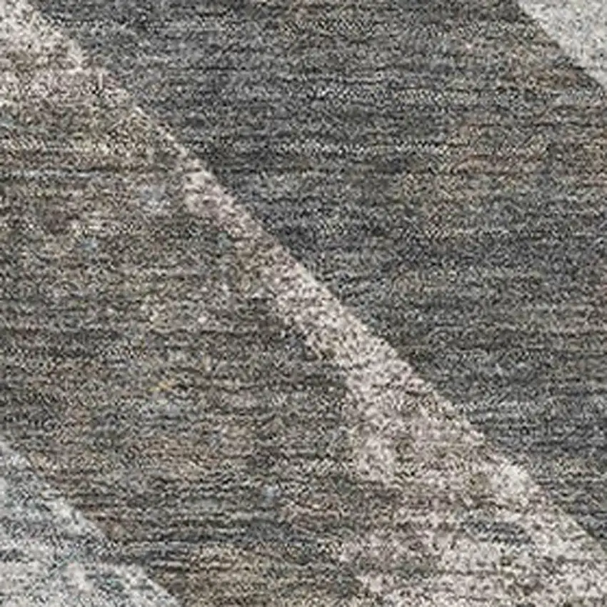 Brown Gray And Ivory Geometric Washable Area Rug With UV Protection Photo 3