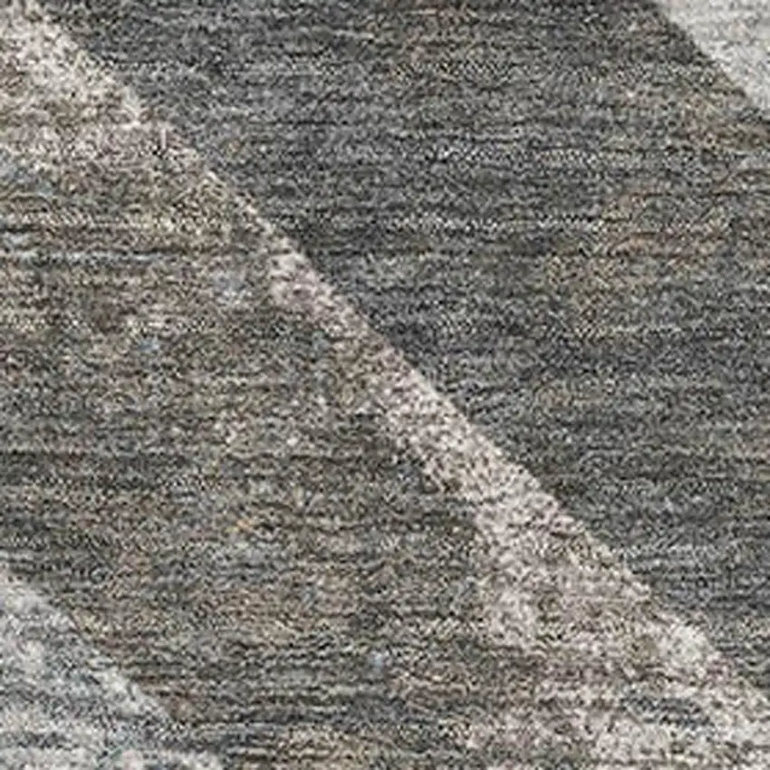 Brown Gray And Ivory Geometric Washable Area Rug With UV Protection Photo 3