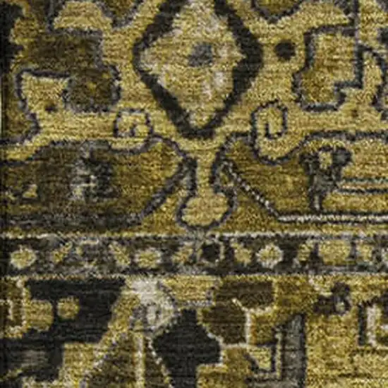 Brown Gray And Ivory Oriental Washable Area Rug With UV Protection Photo 4